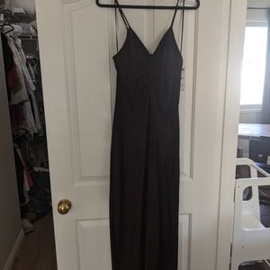 Zara dark brown satin slip dress with tags
